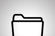 Open folder symbol, simple icon
