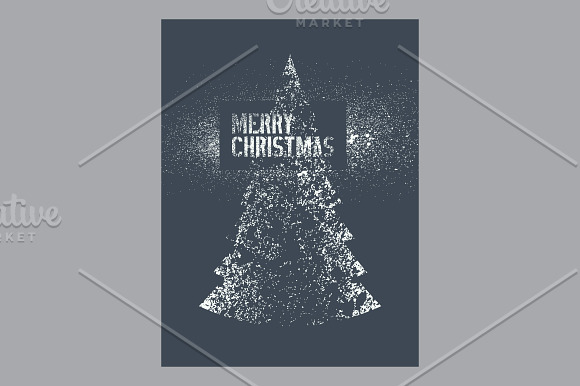 Vector set of stencil Xmas elements. in Illustrations - product preview 3