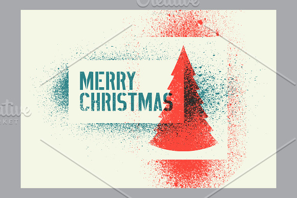 Vector set of stencil Xmas elements. in Illustrations - product preview 4