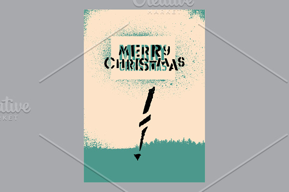 Vector set of stencil Xmas elements. in Illustrations - product preview 5