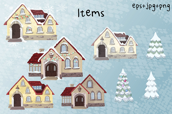 Christmas Walk in House Icons - product preview 3