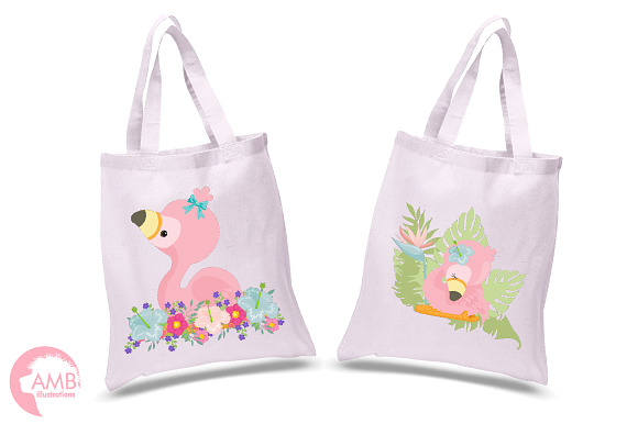 Flamingo clipart, AMB-2470 in Illustrations - product preview 1