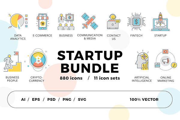 800+ Startup Icons Bundle