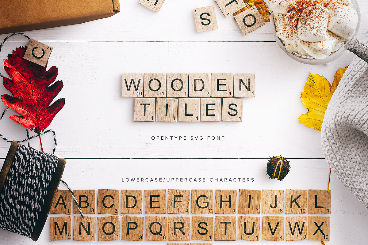 Wooden Tiles Font in Custom Fonts - product preview 8