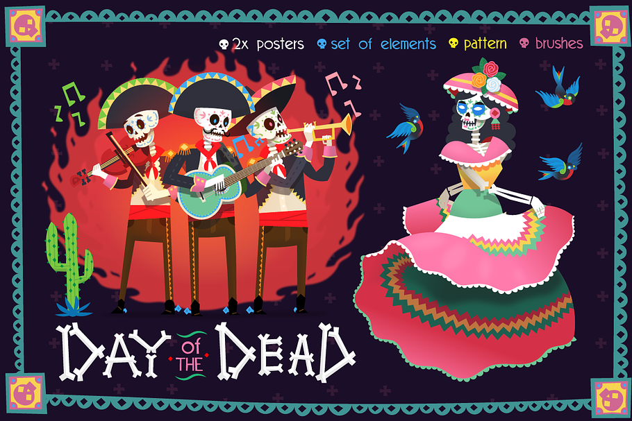 Day of the dead 2 in Illustrations - product preview 8