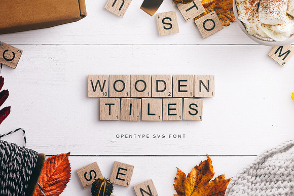 Wooden Tiles Font in Custom Fonts - product preview 1