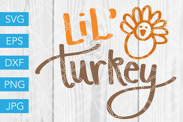 Lil Turkey Thanksgiving Cut File