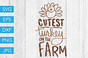 Cutest Turkey on the Farm Cut File