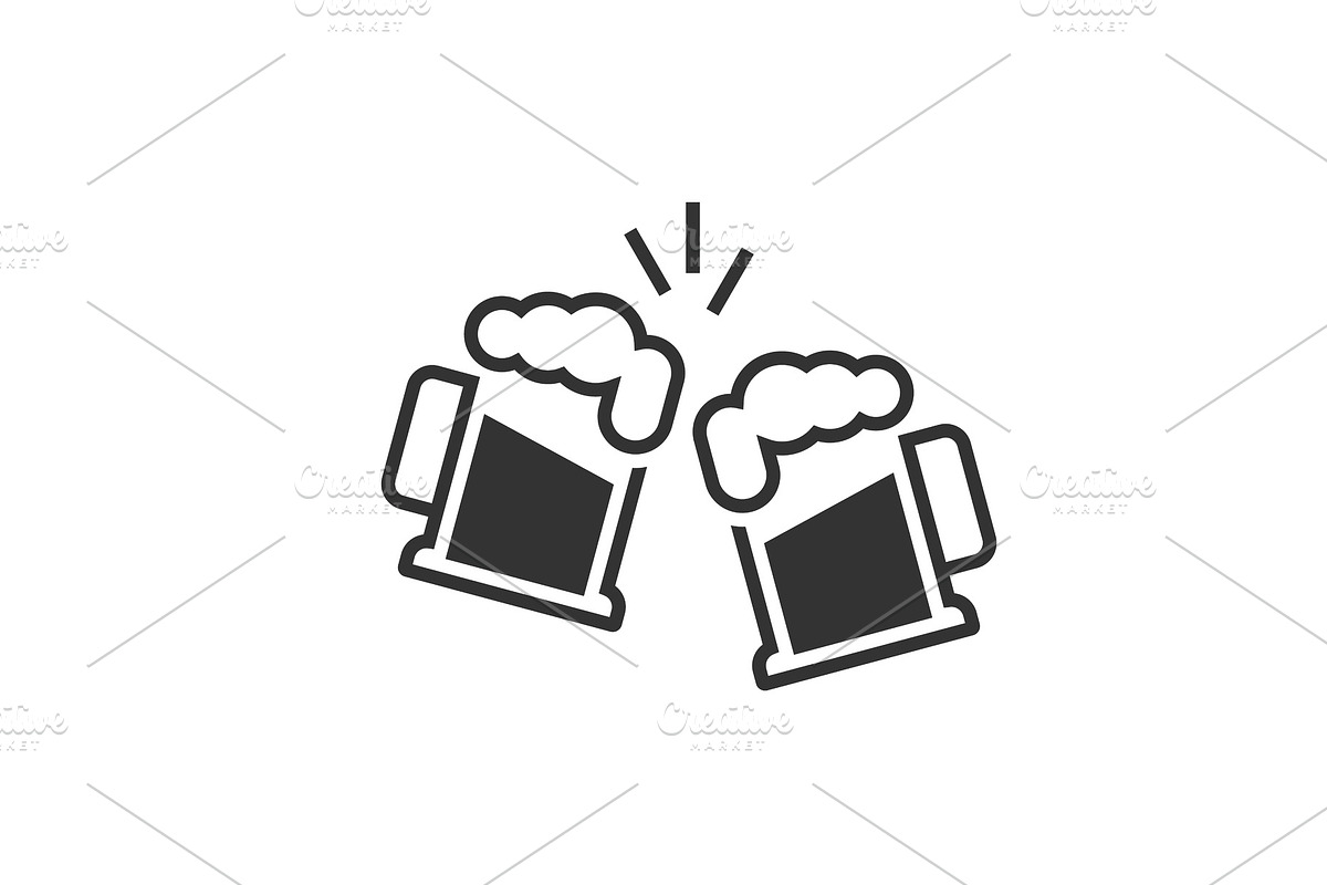 Toasting beer glasses icon in Icons - product preview 8