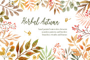 Herbal Autumn. Watercolor Set