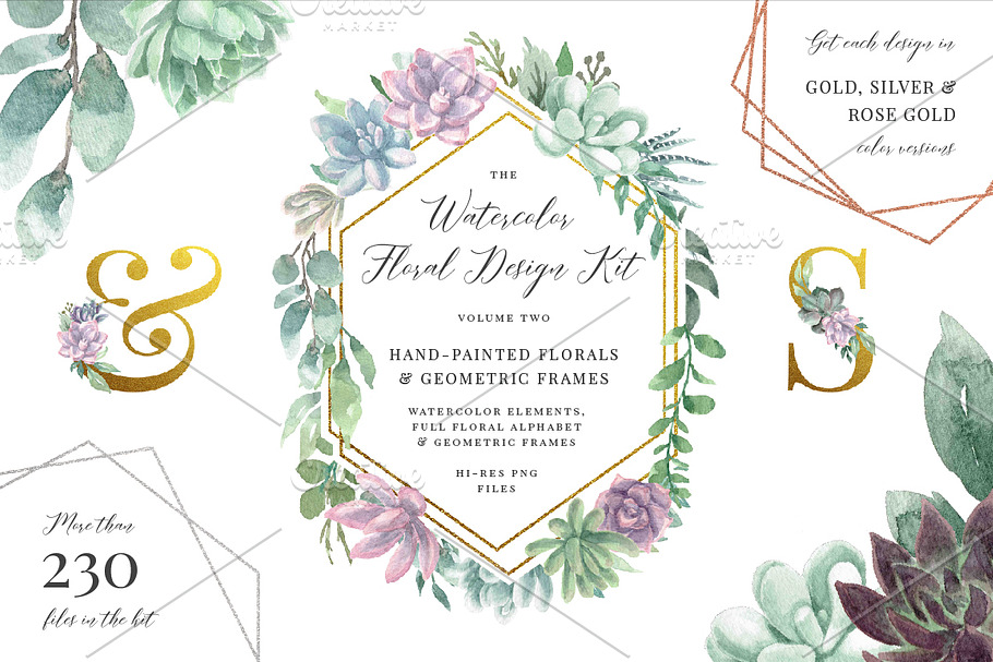 Watercolor Floral Design Kit 2 in Illustrations - product preview 8