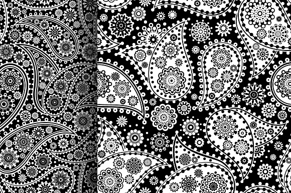 set of seamless paisley patterns in Patterns - product preview 1
