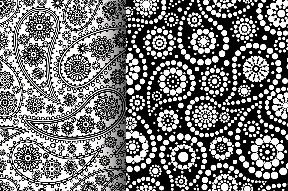 set of seamless paisley patterns in Patterns - product preview 3