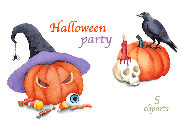 Halloween watercolour illustration