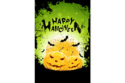 Halloween Background with Pumpkins