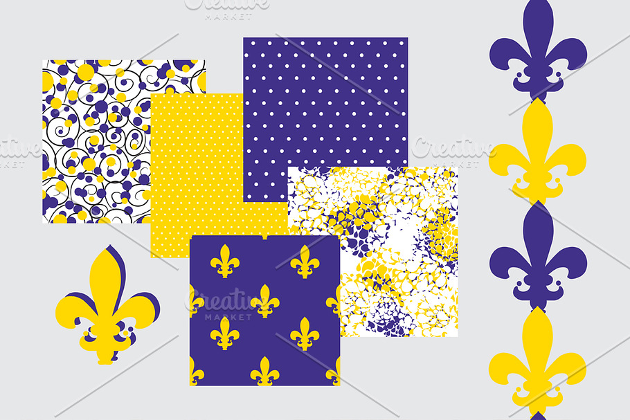 Fleur de Lis and Dots Patterns in Patterns - product preview 8
