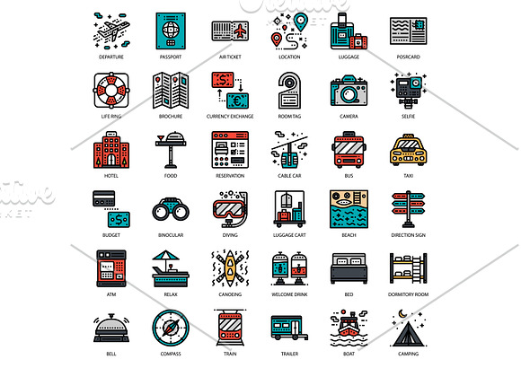 Travel icons in Credit Card Icons - product preview 3