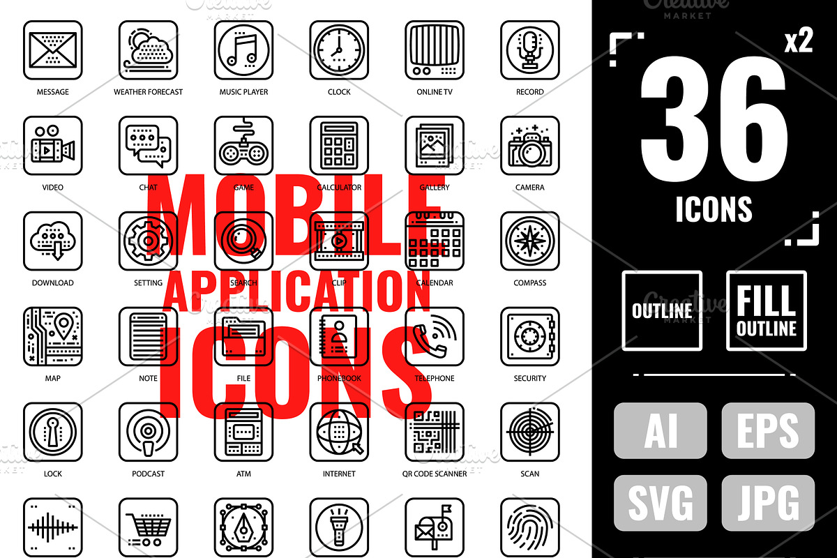 Mobile Application icons in Movie Icons - product preview 8