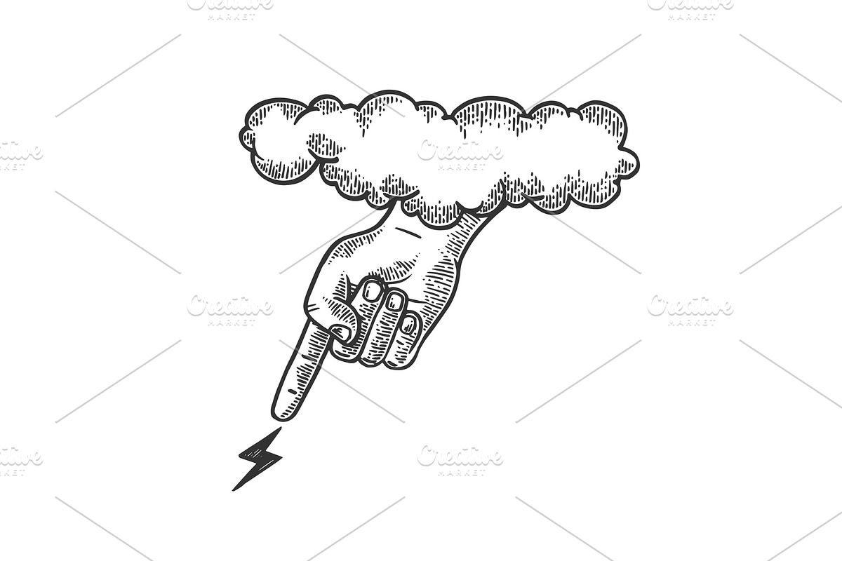 Hand of God engraving vector in Illustrations - product preview 8