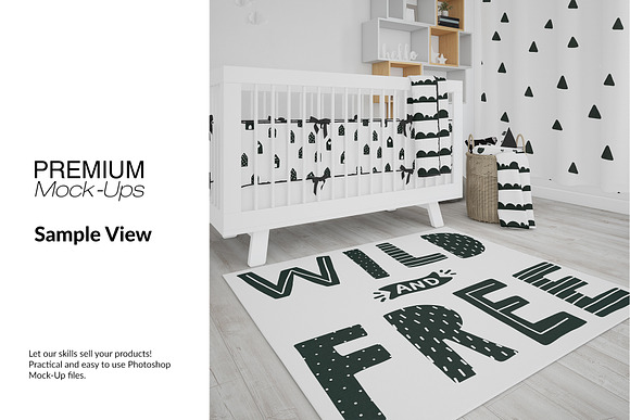 Nursery - 4 Rugs Pillows Curtain in Product Mockups - product preview 15