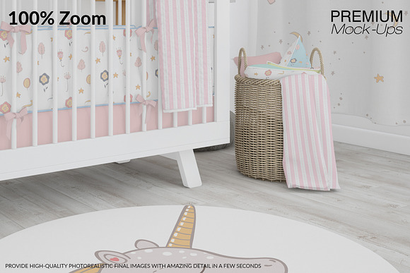 Nursery - 4 Rugs Pillows Curtain in Product Mockups - product preview 20