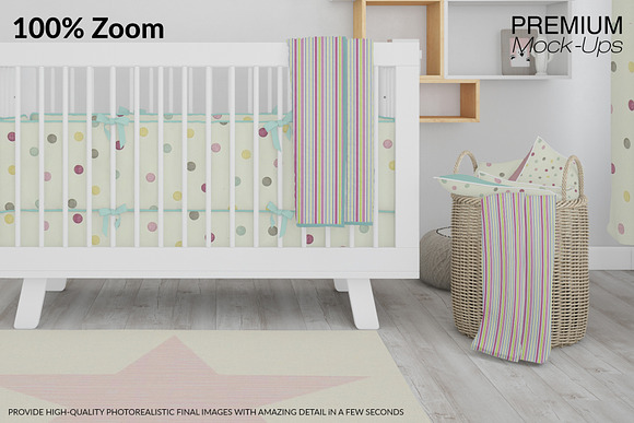 Nursery - 4 Rugs Pillows Curtain in Product Mockups - product preview 22