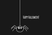 Happy halloween card with spider 