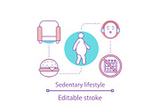 Sedentary lifestyle concept icon