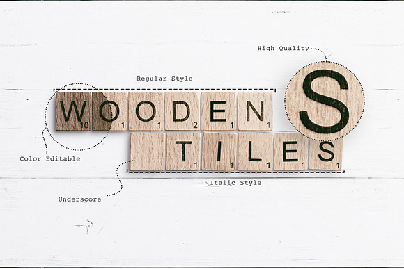 Wooden Tiles Font in Custom Fonts - product preview 7