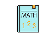 Math textbook color icon