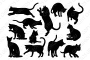 Cat Silhouette Pet Animals Set