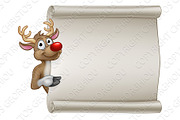 Christmas Reindeer Cartoon Sign