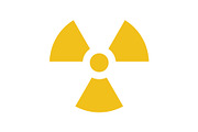 Atomic power sign glyph color icon