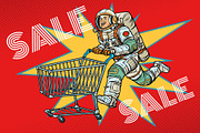Astronaut on sale. shopping cart