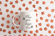 Autumn Fall white coffee mug mockup 