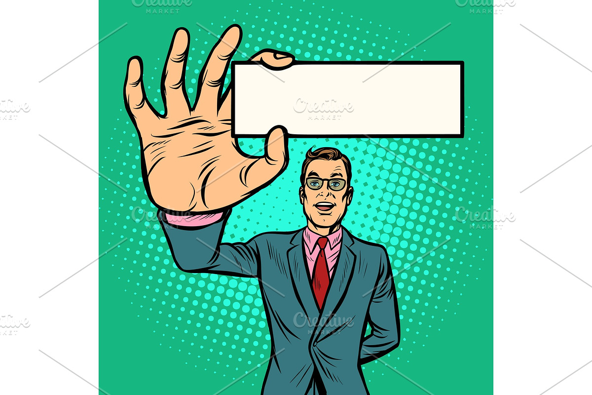 businessman with business card form in Illustrations - product preview 8