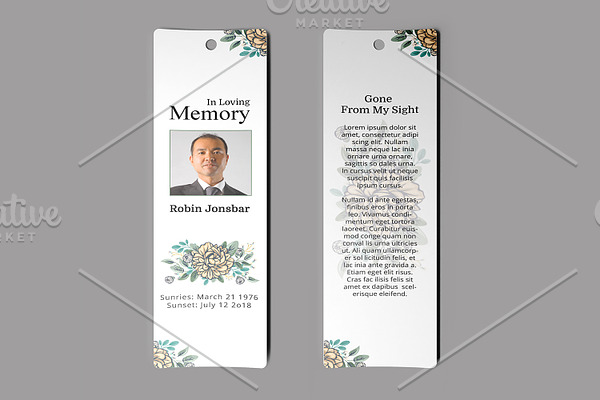 Funeral Bookmark Template V02