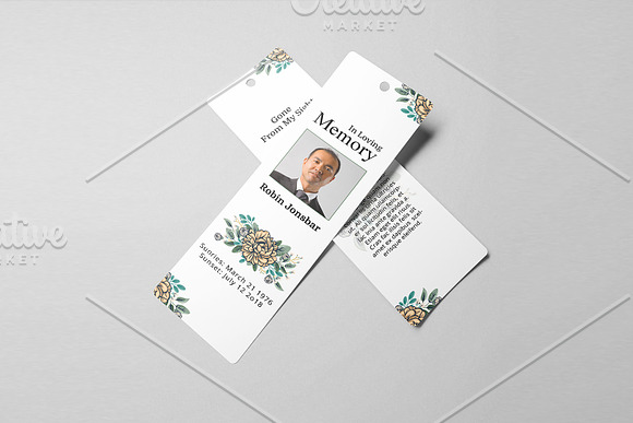 Funeral Bookmark Template V02 in Stationery Templates - product preview 2