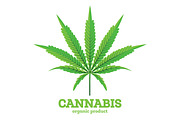 Cannabis or Marijuana Leaf Emblem 