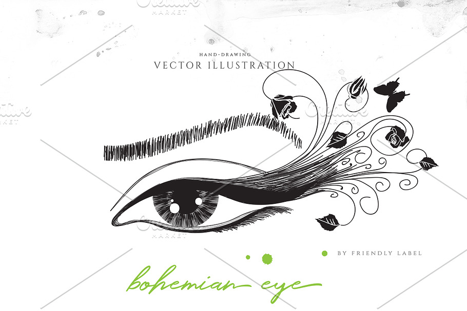 Bohemian Eye Illustration in Illustrations - product preview 8
