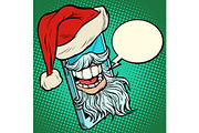 Santa Claus communicates via