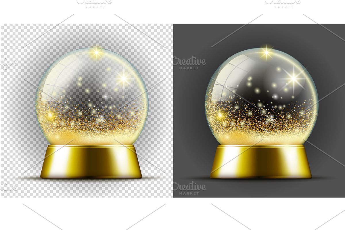 Realistic transarent snow ball in Illustrations - product preview 8