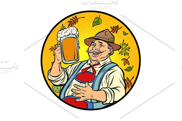 Oktoberfest old man with beer