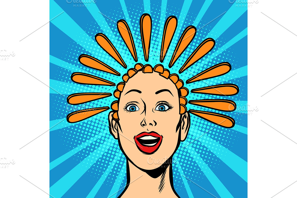 exclamation point, hair on head in Illustrations - product preview 8