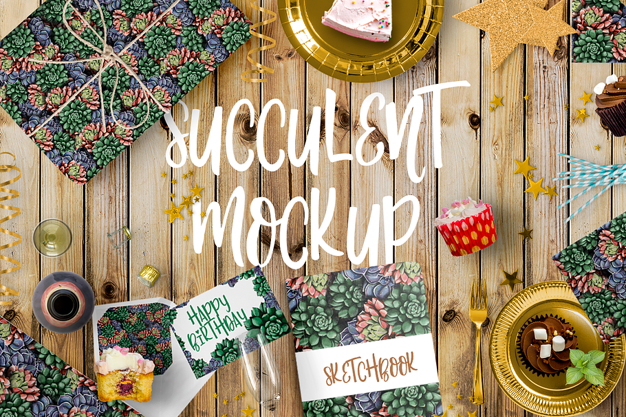 Succulent mockup on transparent back in Illustrations - product preview 8