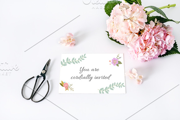 Hydrangea Card Mock Up 1 in Product Mockups - product preview 1