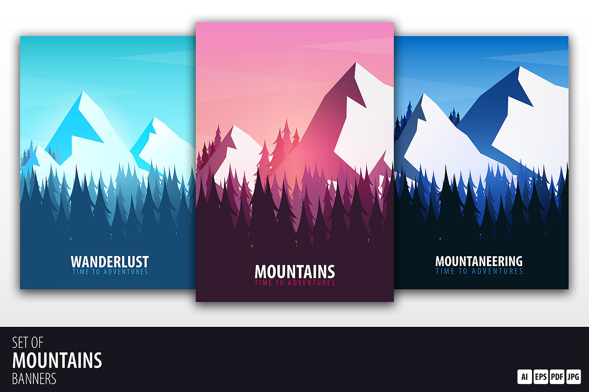 Beautiful Mountains Posters in Illustrations - product preview 8