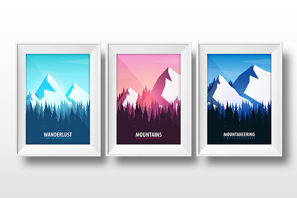 Beautiful Mountains Posters in Illustrations - product preview 1