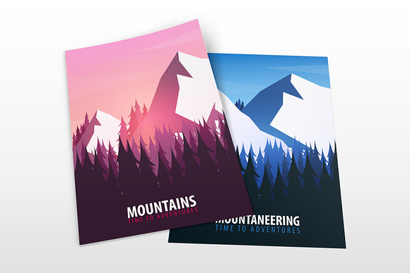 Beautiful Mountains Posters in Illustrations - product preview 2