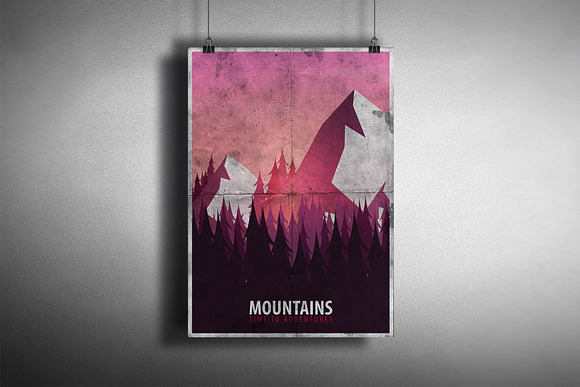 Beautiful Mountains Posters in Illustrations - product preview 3